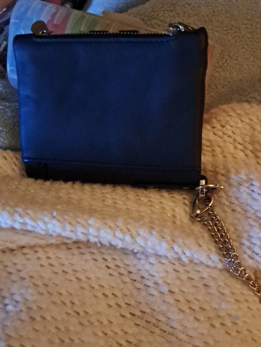 Black Leather Men’s Wallet  Or Womens W/chain (Humperpaul)